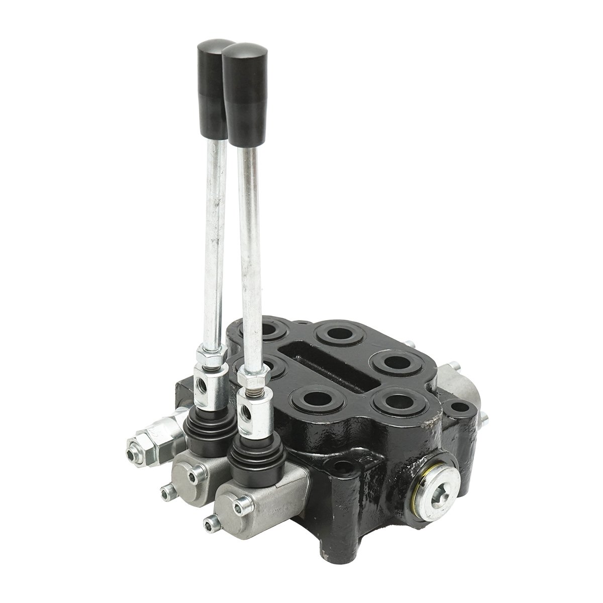 Distribuitor hidraulic cu 2 manete 150 Bar, debit 80L/min M22x1.5mm pentru Tractor Forestier si Graifer